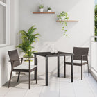Garden dining set 3 pcs Brown and black PE Rattan