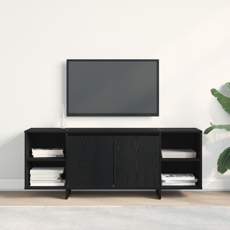 Tv-Meubel - - 120X30X40.5 Cm - Gemaakt Van Geengineerd Hout Zwart eiken