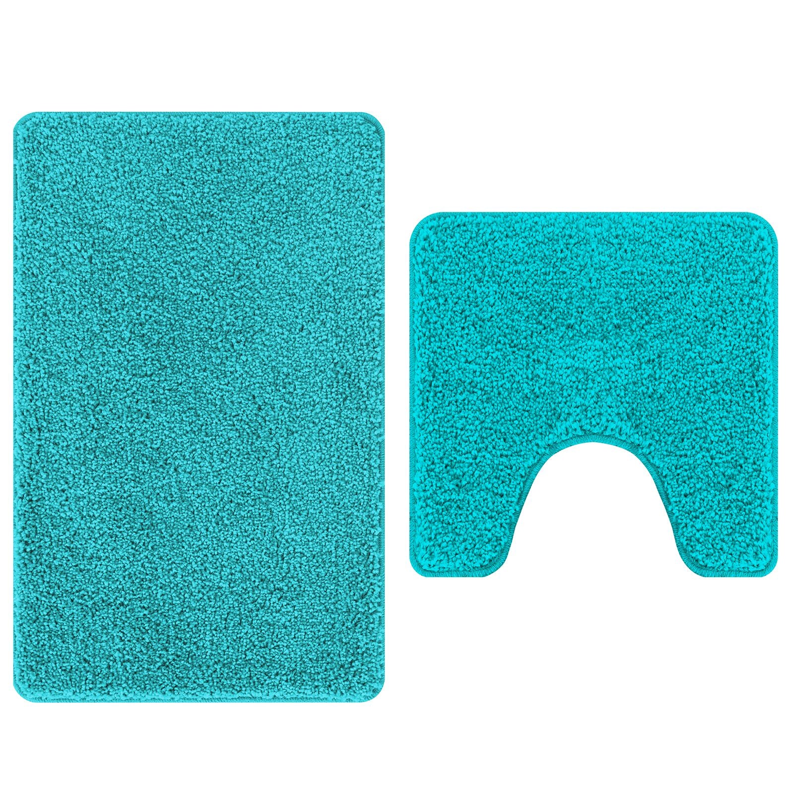 2-Delige Badmat Set Polypropyleen Antislip Turquoise