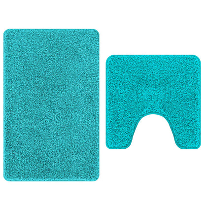 2-Delige Badmat Set Polypropyleen Antislip Turquoise