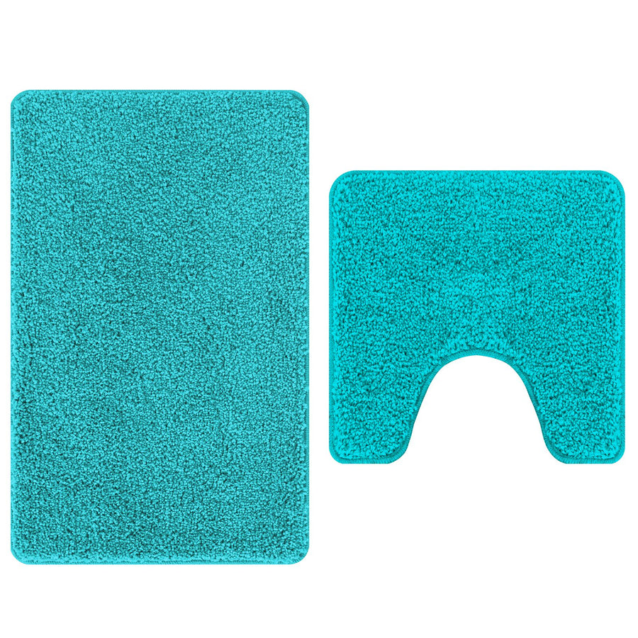 2-Delige Badmat Set Polypropyleen Antislip Turquoise