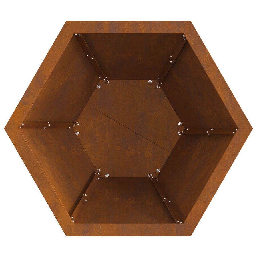 Vuurkorf Hexagonaal 50X50X40 Cm Weerbestendig Staal Weerbestendig staal/Bruin