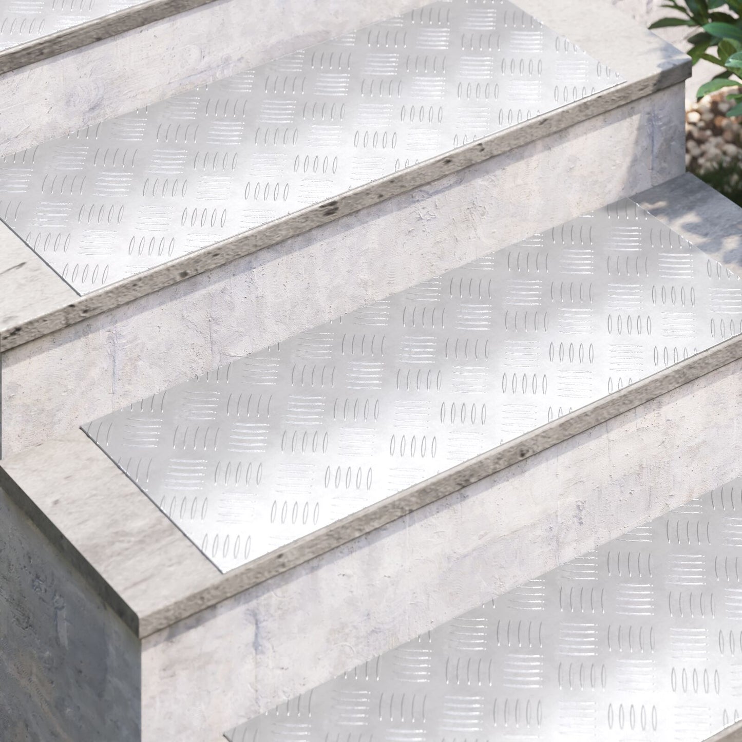 Aluminium Checker Plates 4 St Anti-Slip 80X30 Cm 80 x 30 x 0.2 cm Rechthoekig