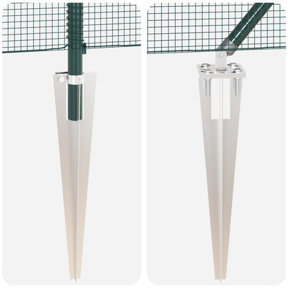 Gelaste Draadhek Met 13 Spike Palen Groen 0.6X100 M Staal Gegalvaniseerd Staal