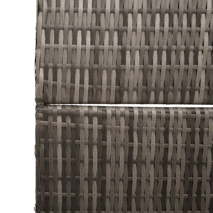 Kamerscherm Opvouwbaar 147X Poly Rattan 180 cm Grijs 3 panelen