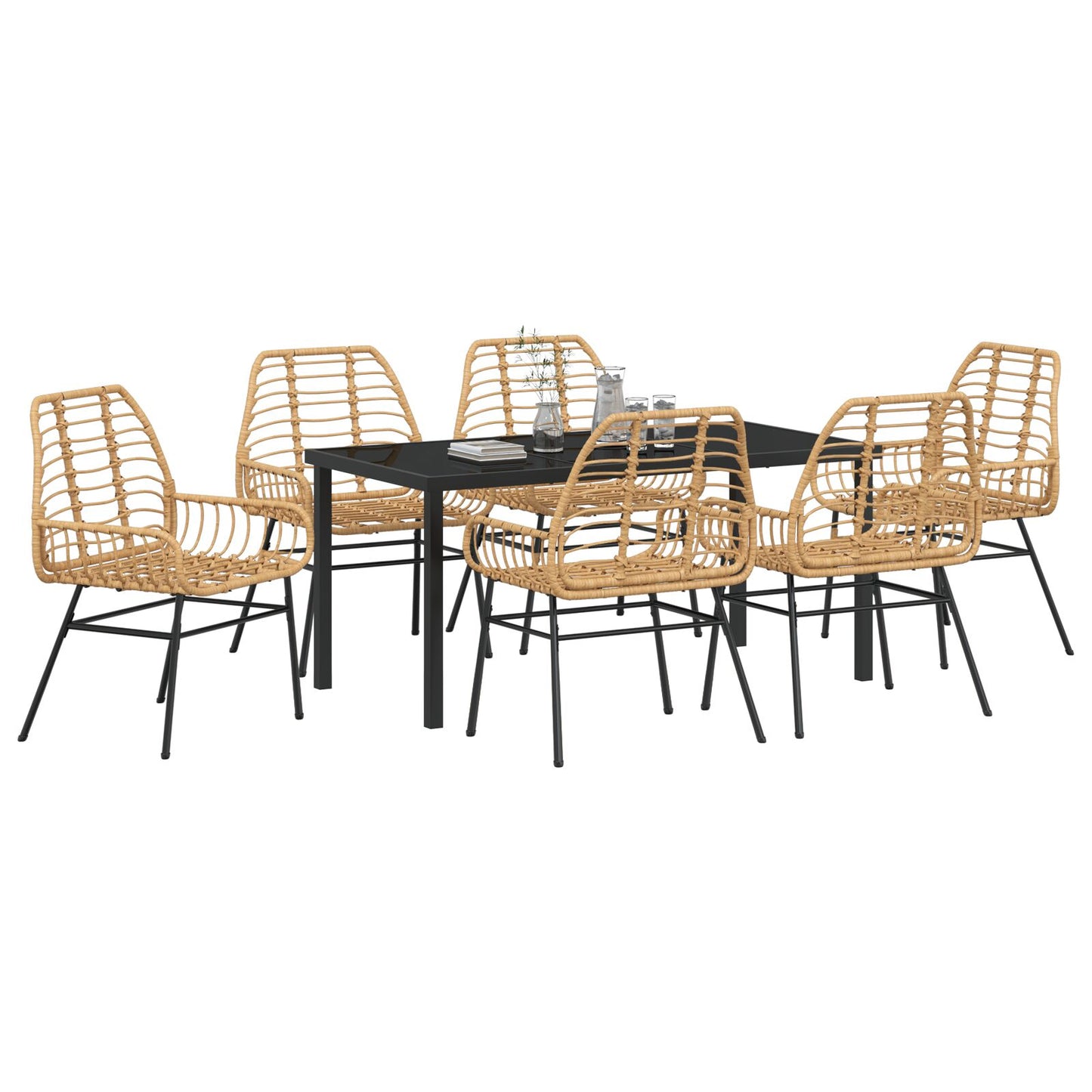 7-Delige Tuinset Bruin Poly Rattan
