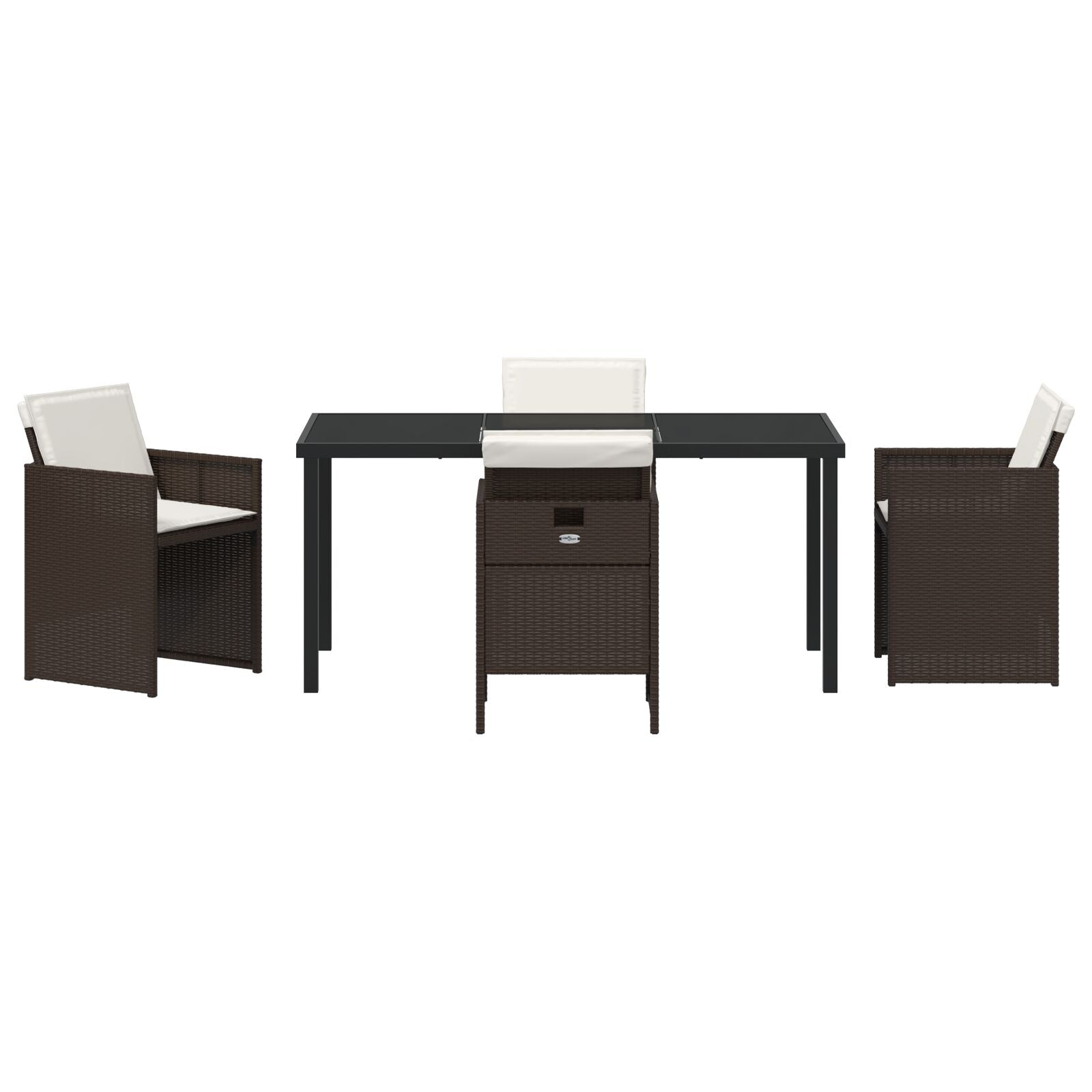 5-Delige Tuinset Met Kussens Bruin Poly Rattan