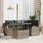 Tuinset poly rotan 5-delig grijs