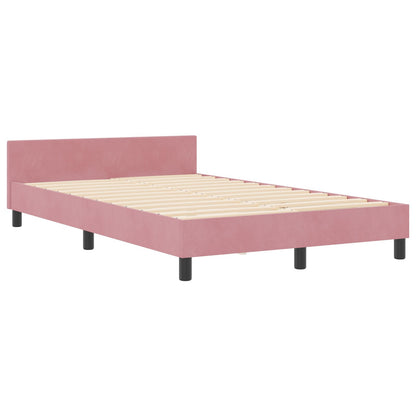 Roze Fluweel Bedframe 120X200 Cm Crème