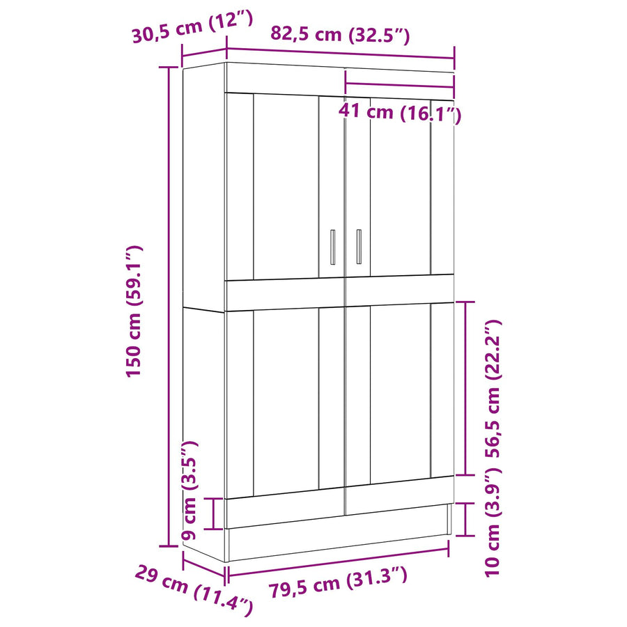 Boekenkasten 2 Stuks Zwart Eiken 165X30,5X150 Cm Geschuurd Hout