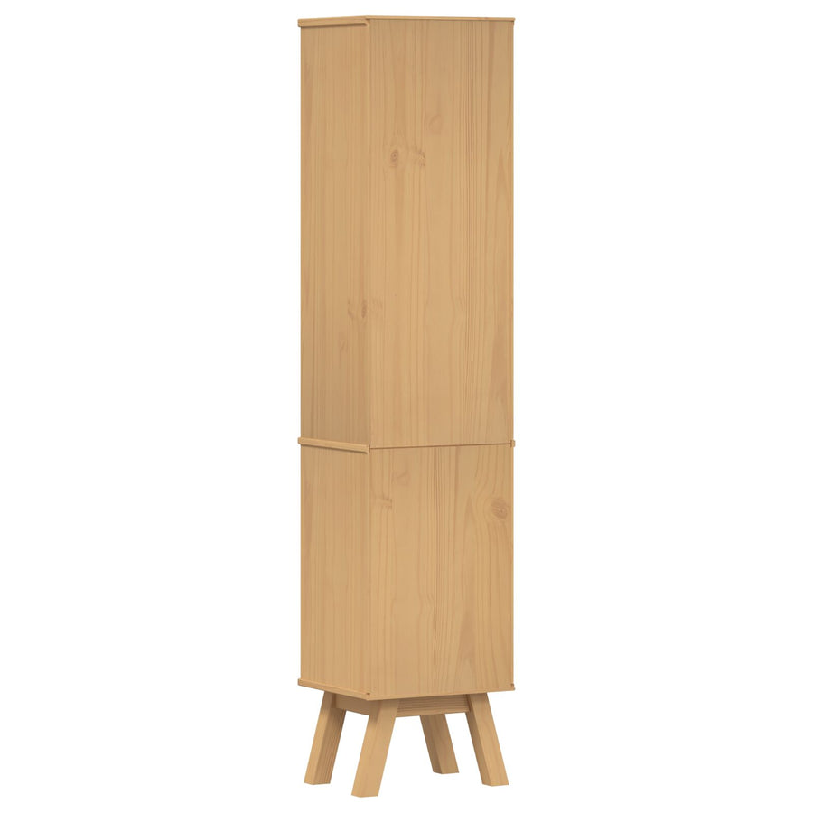 Badkamerkast Bruin 35X30X159 Cm Massief Grenenhout Geel