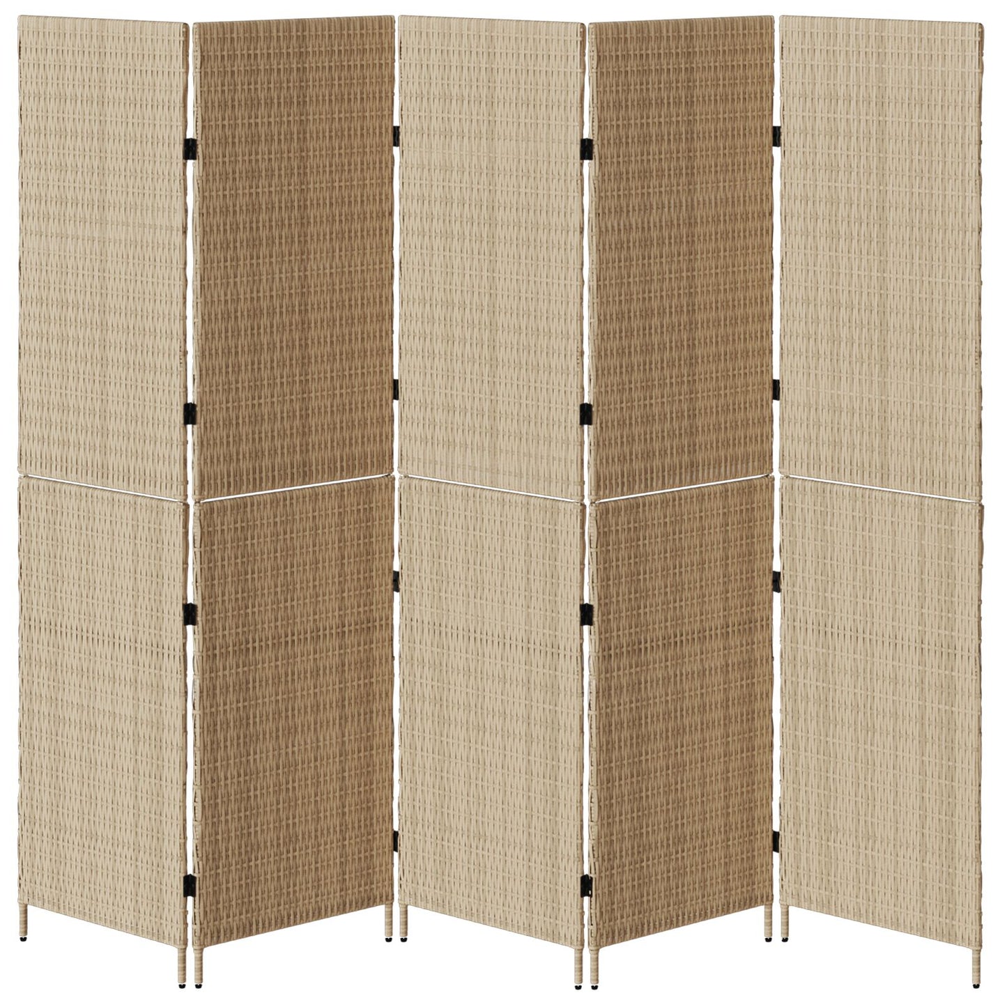Kamerschermen Hout Groot Opvouwbaar Kamerscherm 180 cm Beige 5 panelen