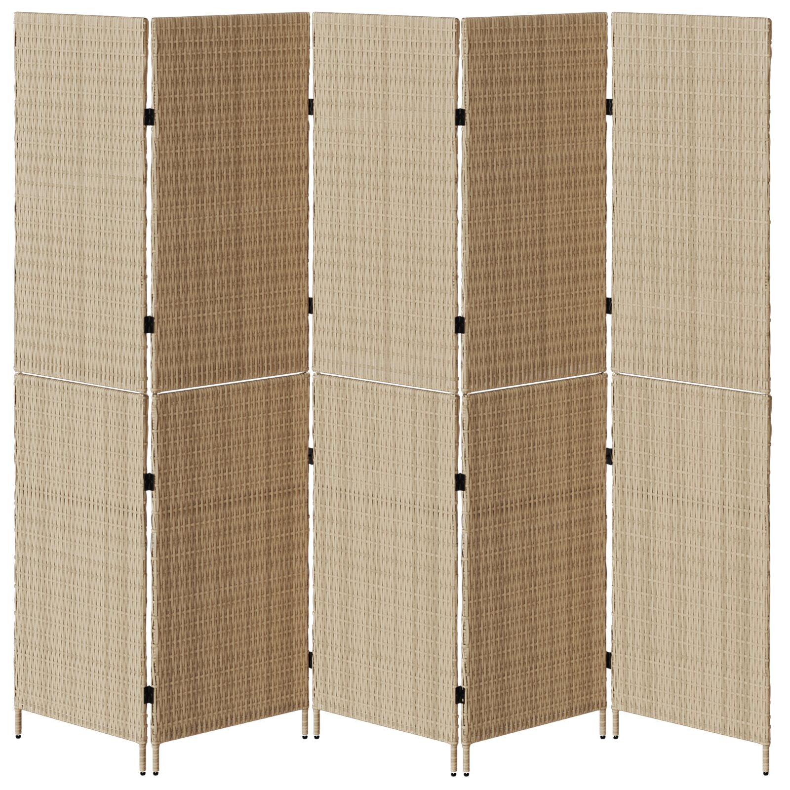 Kamerschermen Hout Groot Opvouwbaar Kamerscherm 180 cm Beige 5 panelen
