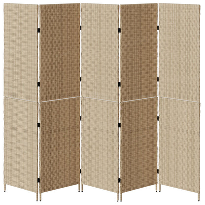 Kamerschermen Hout Groot Opvouwbaar Kamerscherm 180 cm Beige 5 panelen