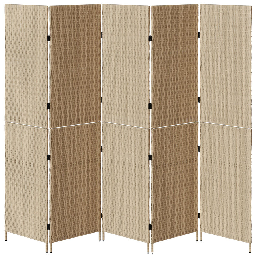 Kamerschermen Hout Groot Opvouwbaar Kamerscherm 180 cm Beige 5 panelen