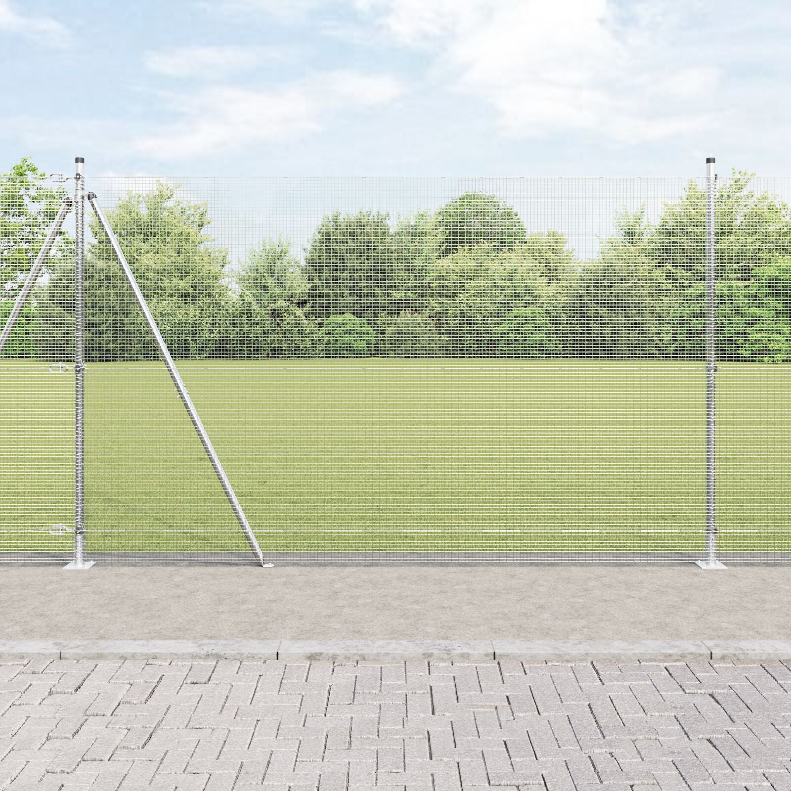Gelaste Draadhek Met 13 Flenspalen 1.4X50 M Verzinkt Staal Gegalvaniseerd Staal