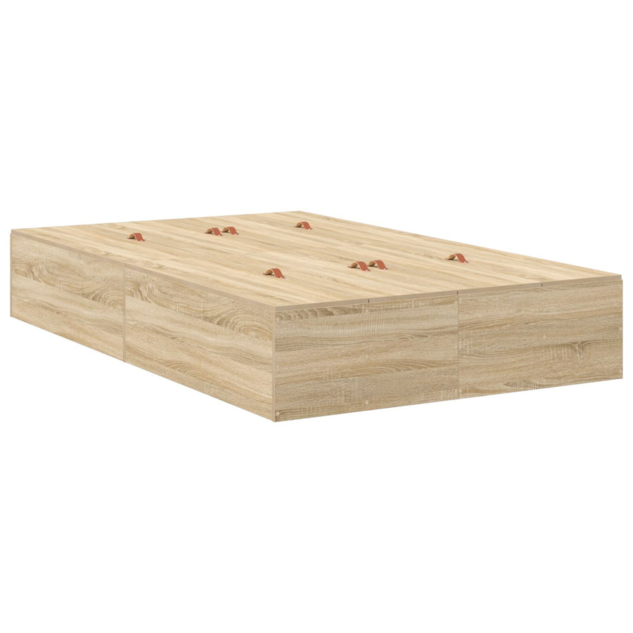 Opslagbedframe Sonoma Eik 120X200 Cm Artisanaal Eiken