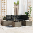 Loungeset poly rattan lichtgrijs 4 personen