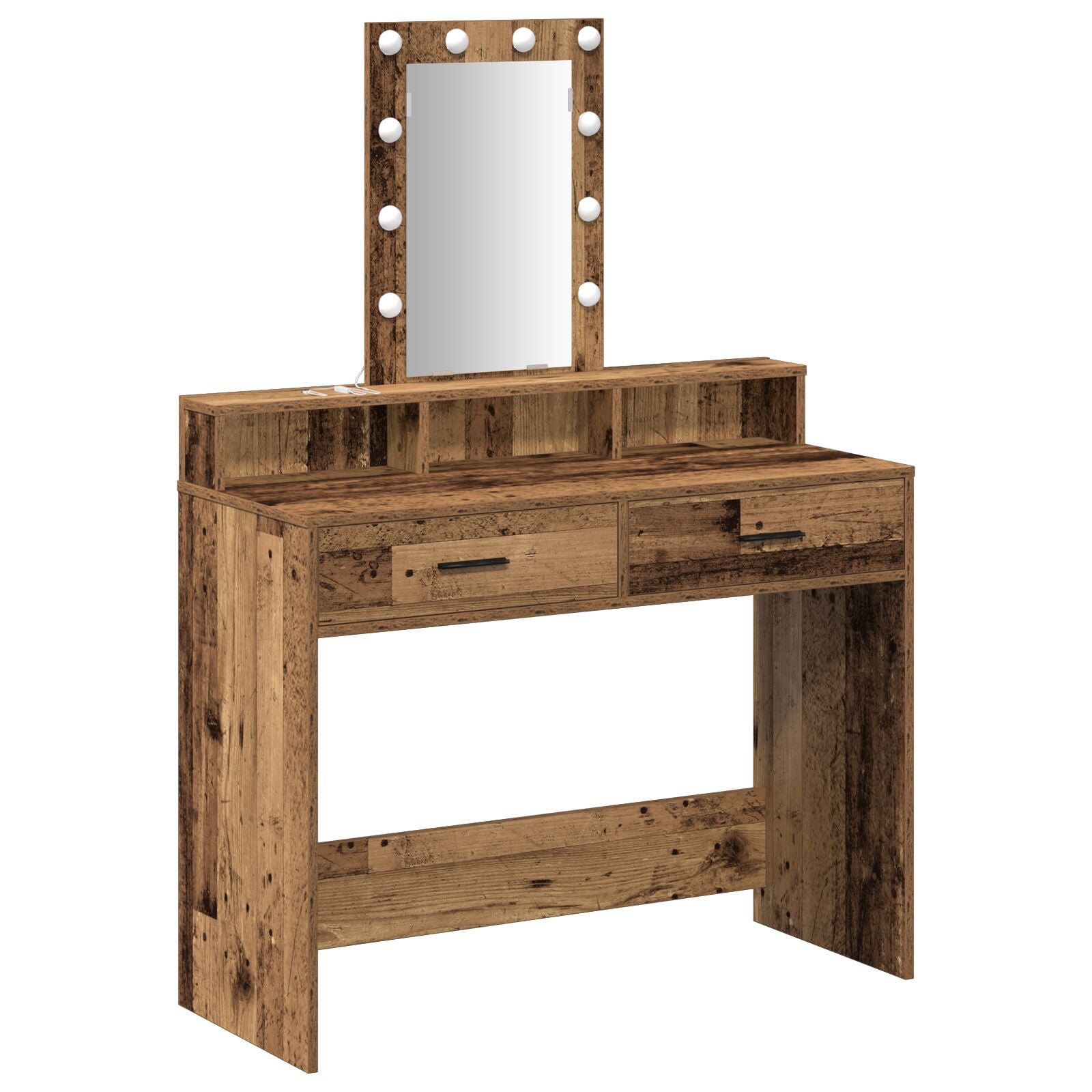 Kaptafel Met Led-Verlichting In Oud hout 100 x 41 x 140 cm