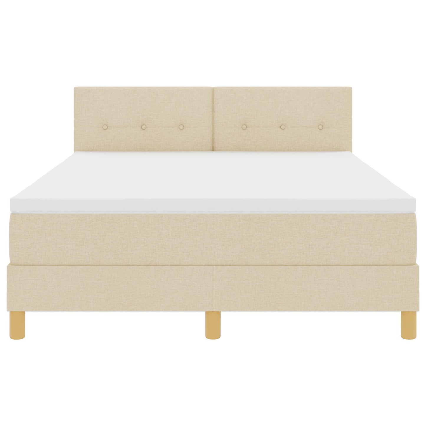 Box Spring Bed Met Matras Stof Crème 140 x 190 cm Knopen tufted