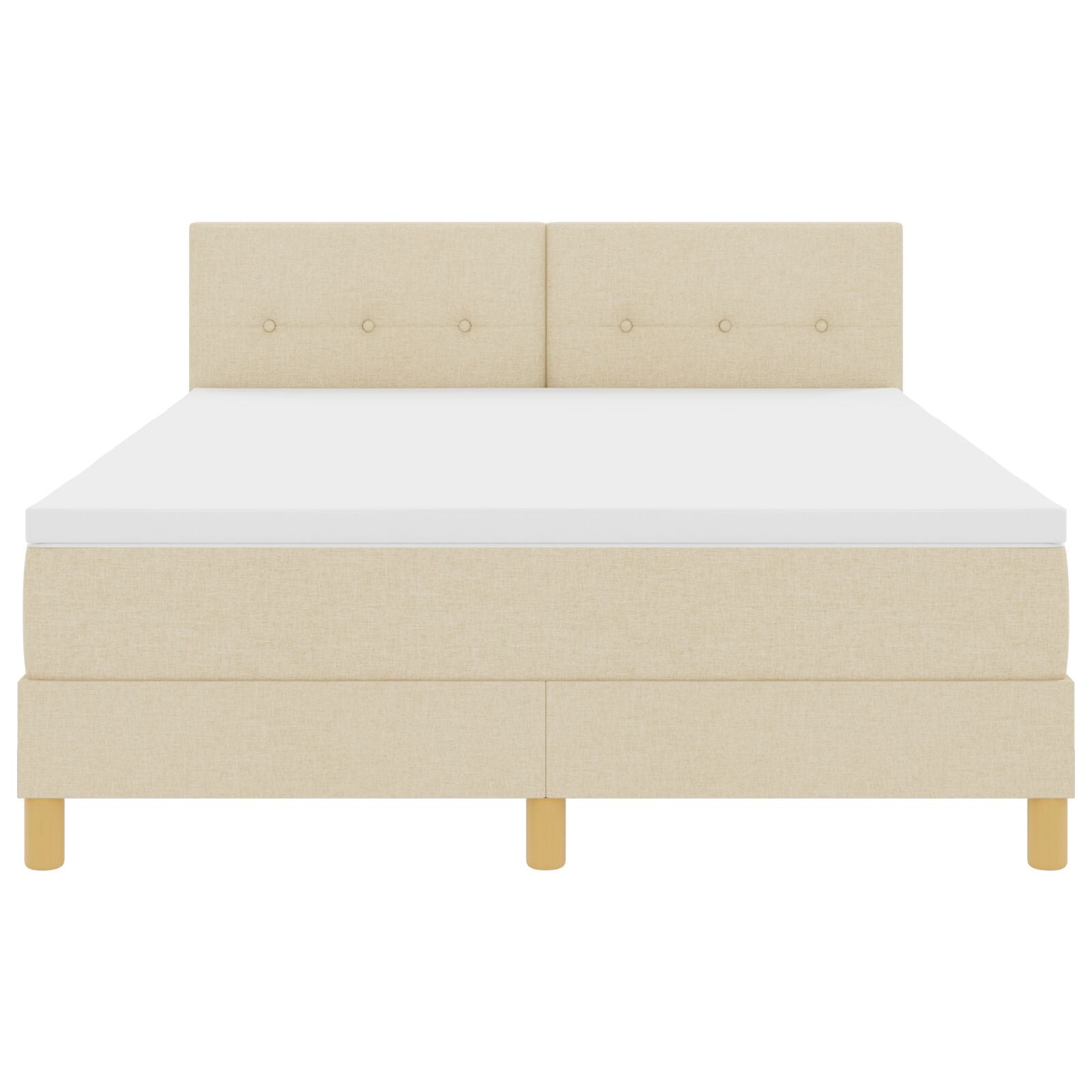 Box Spring Bed Met Matras Stof Crème 140 x 190 cm Knopen tufted