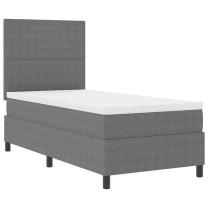 Boxspring Bed Met Matras Lichtgrijs 80X200 Cm Ribstof