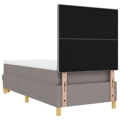 Boxspringbed Met Matras & Bank Stof Taupe 80 x 200 cm Knopen tufted