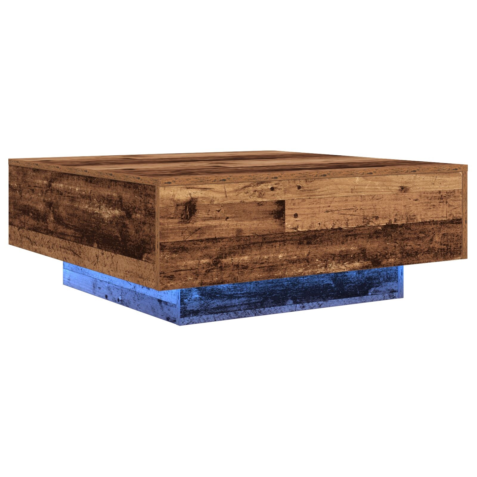 Salontafel Met Led-Verlichting Oud Hout 80X80X31 Cm