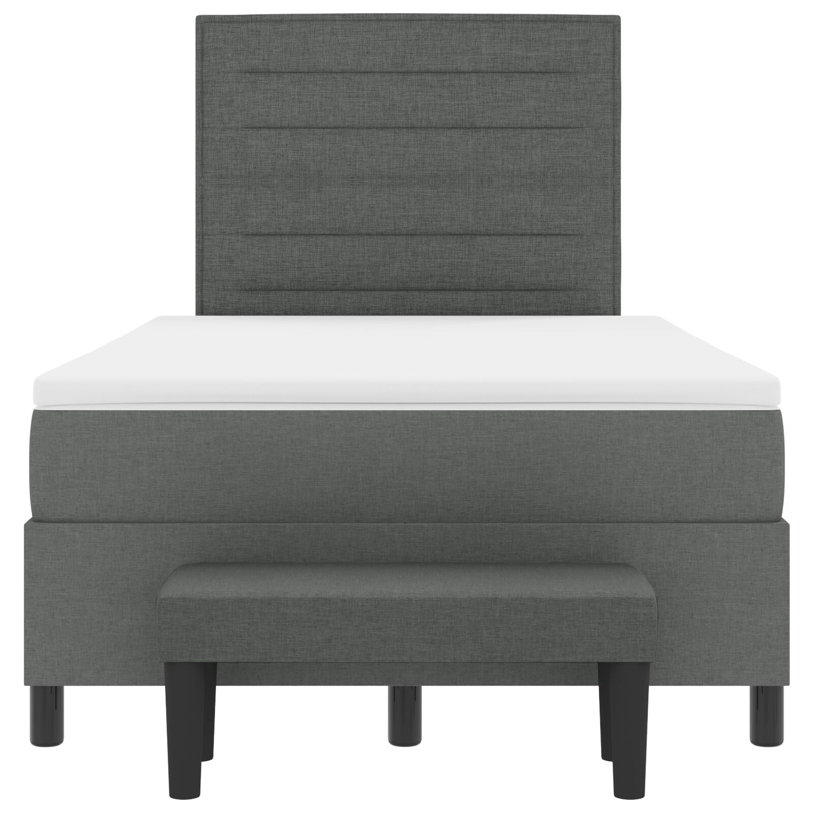 Boxspringbed Met Matras & Bank Stof Donkergrijs 120 x 200 cm Lijnen ontwerp