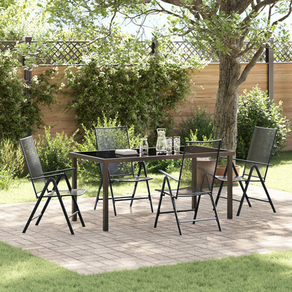 5-Delig Tuin Eetset Anthraciet Staal