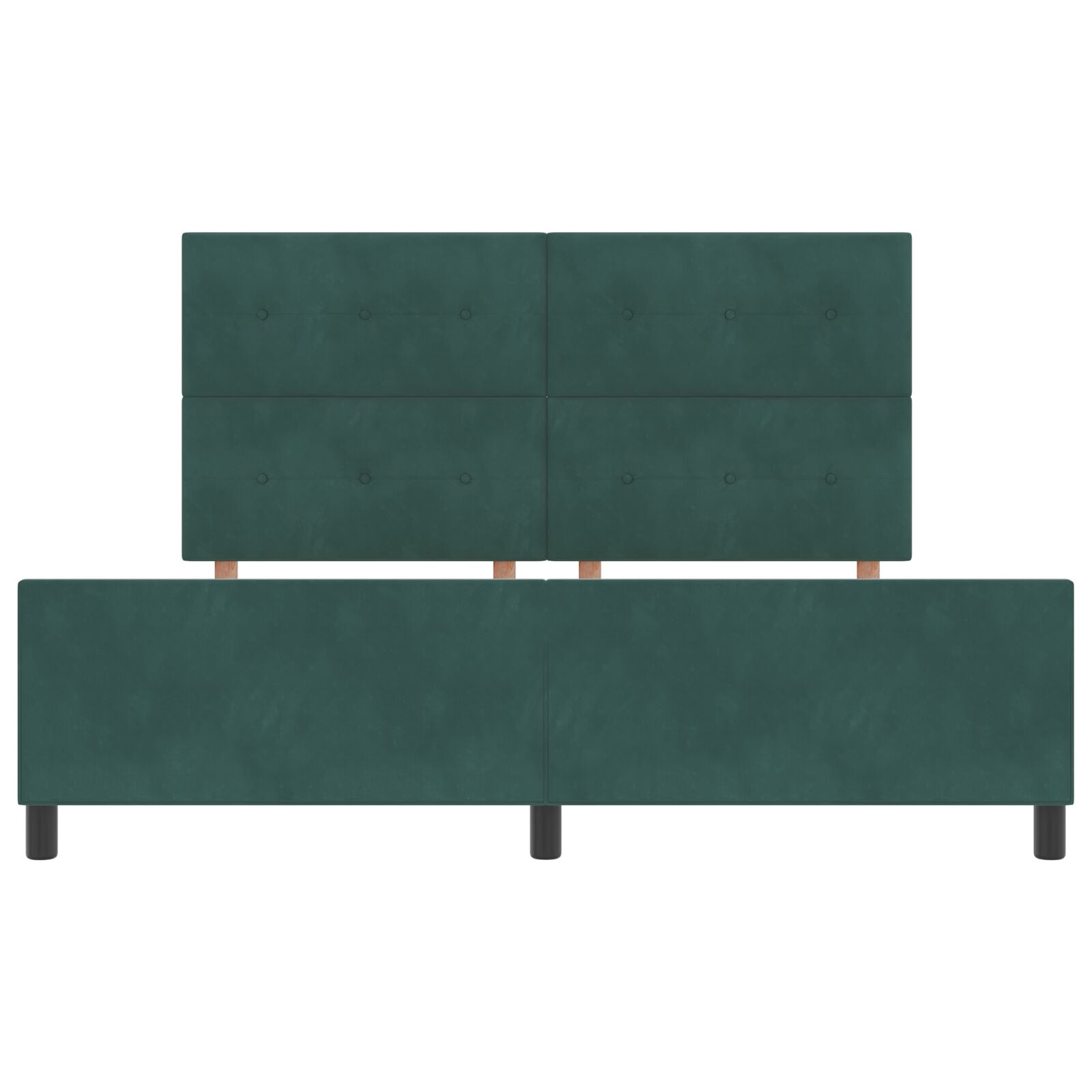 Bed Frame Donkergroen 180X200 Cm Fluweel Crème