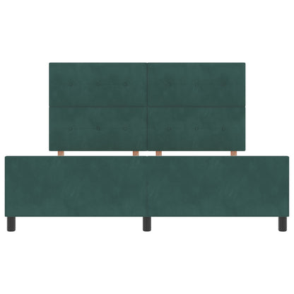 Bed Frame Donkergroen 180X200 Cm Fluweel Crème