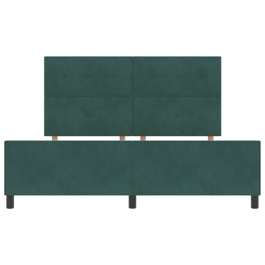 Bed Frame Donkergroen 180X200 Cm Fluweel Crème