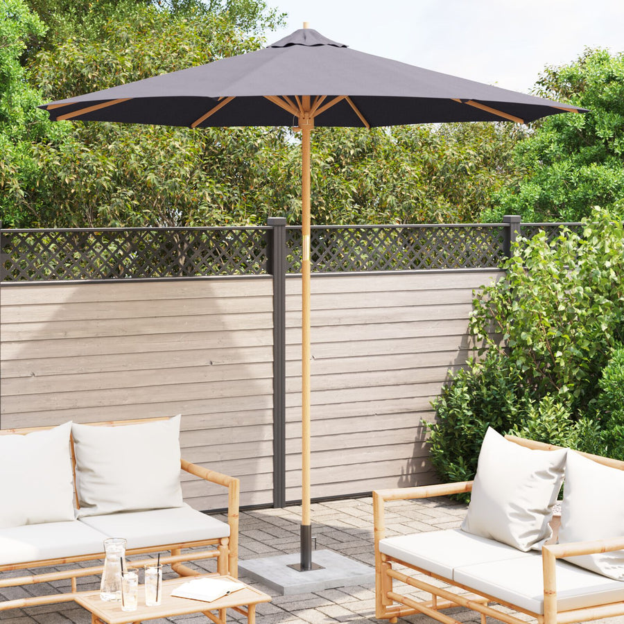 Tuinparasol 270X260 Cm Bamboe 270 x 270 x 260 cm Donkergrijs