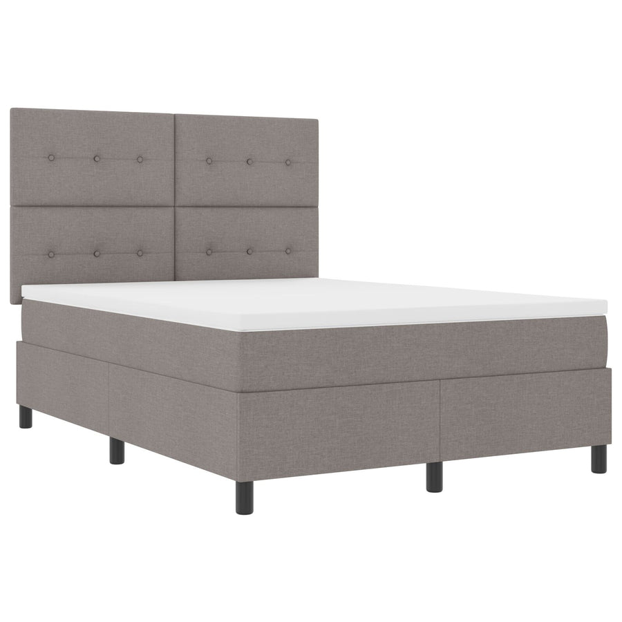 Boxspringbed Met Matras Stof Taupe 140 x 190 cm Bovereind