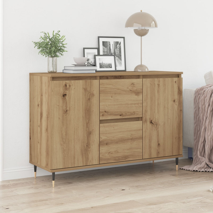 Dressoir Met Deuren & Lades Artisan Eiken 101,5X35X70 Cm