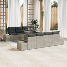 Tuin Sofa Set Set Van 7 Grijs Rattan, Polyester