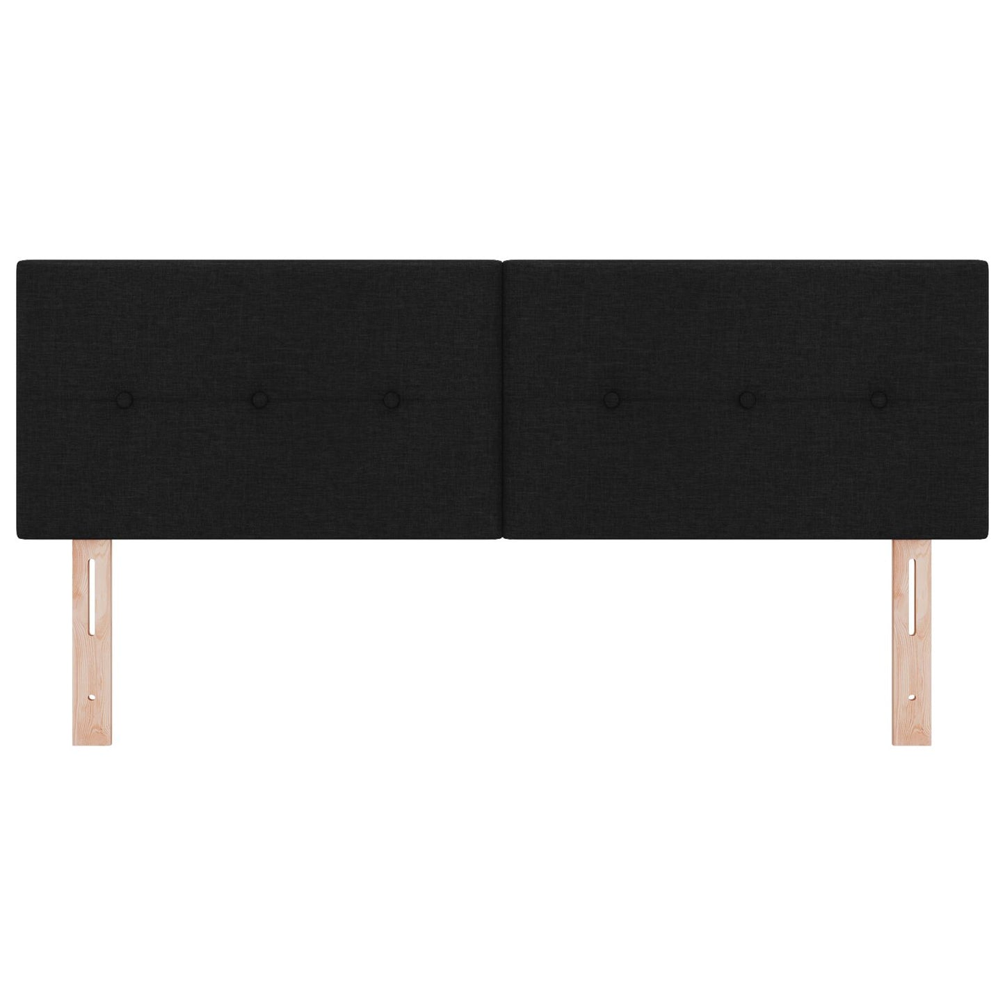 Hoofdbord Knopgeplooid Stof Zwart 140 cm Laag hoofdbord