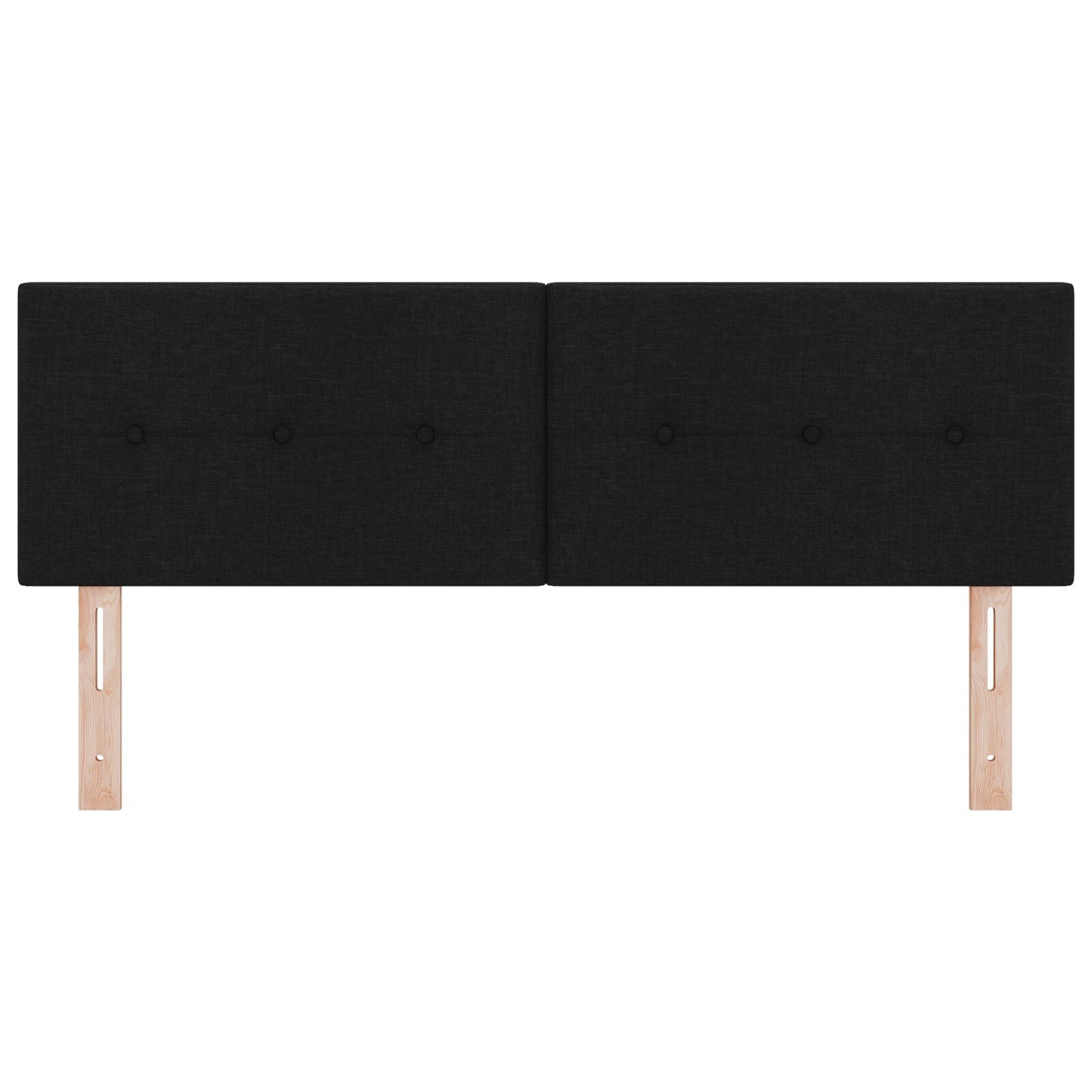 Hoofdbord Knopgeplooid Stof Zwart 140 cm Laag hoofdbord