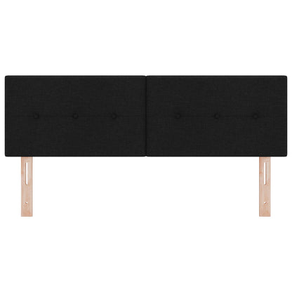 Hoofdbord Knopgeplooid Stof Zwart 140 cm Laag hoofdbord