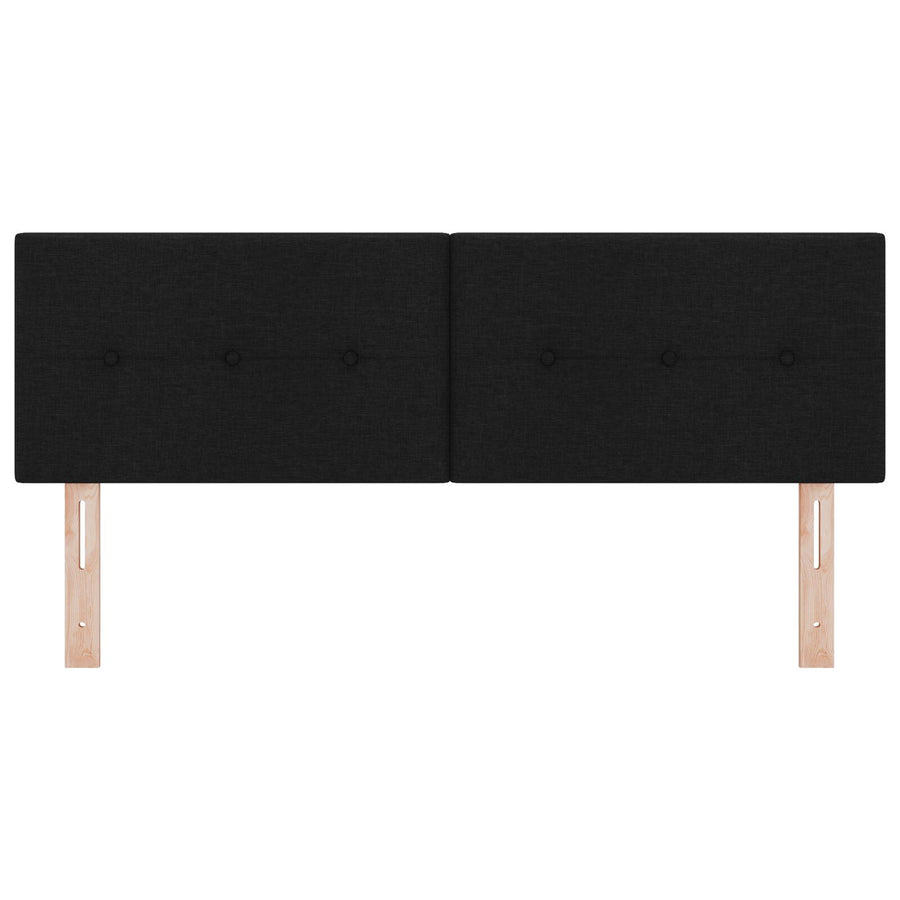 Hoofdbord Knopgeplooid Stof Zwart 140 cm Laag hoofdbord