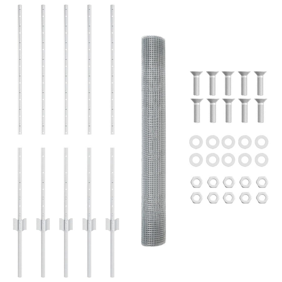 Set Kippen Gaas Hek Set Van 2 Gegalvaniseerd Staal 10 X 1 M