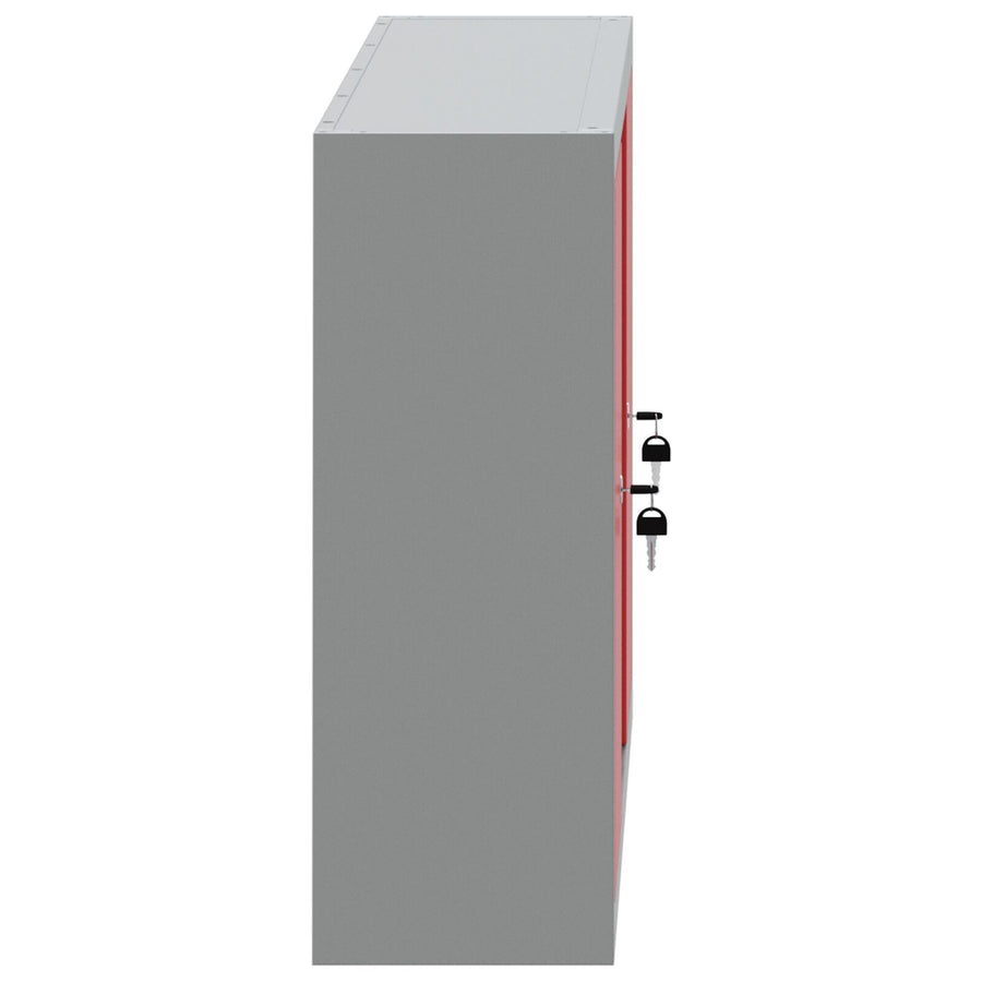 Gereedschapskast Wandbevestiging Met Pegboard 100X20X55 Cm Staal 100 cm Rood en Grijs Wandkast met pegboard