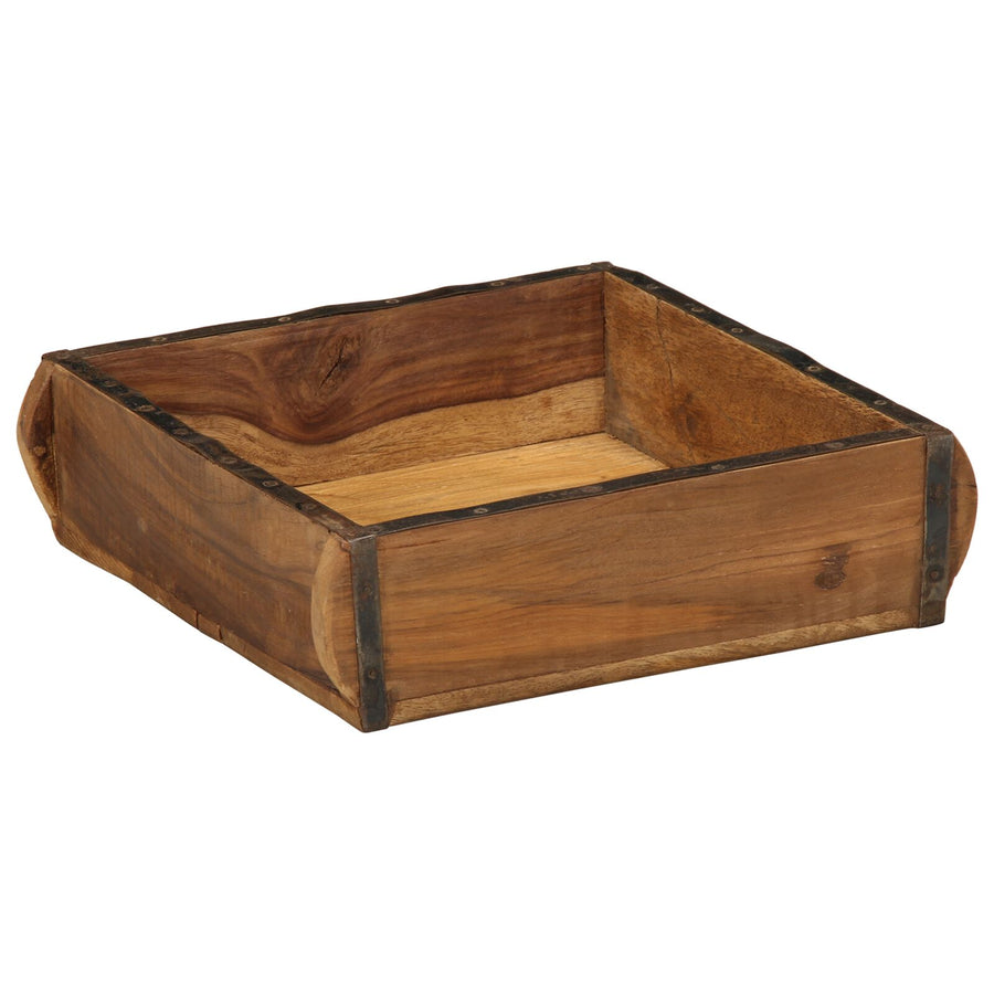 Plateau 31X29X10 Cm Massief Hout Gerecycled 29 x 31 x 10 cm