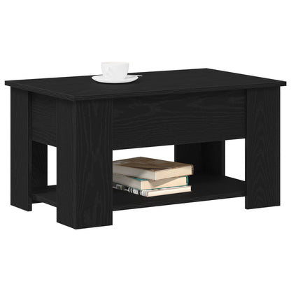 Zwarte Eiken Tafel 79X49X41 Cm Gemaakt Van Engineered Wood