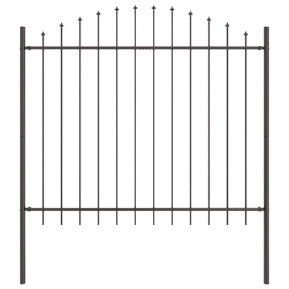 Tuinafscheiding Met Hoofdsteun 11,9X1,5 M Staal Grijs 11.9 m 125-150 cm