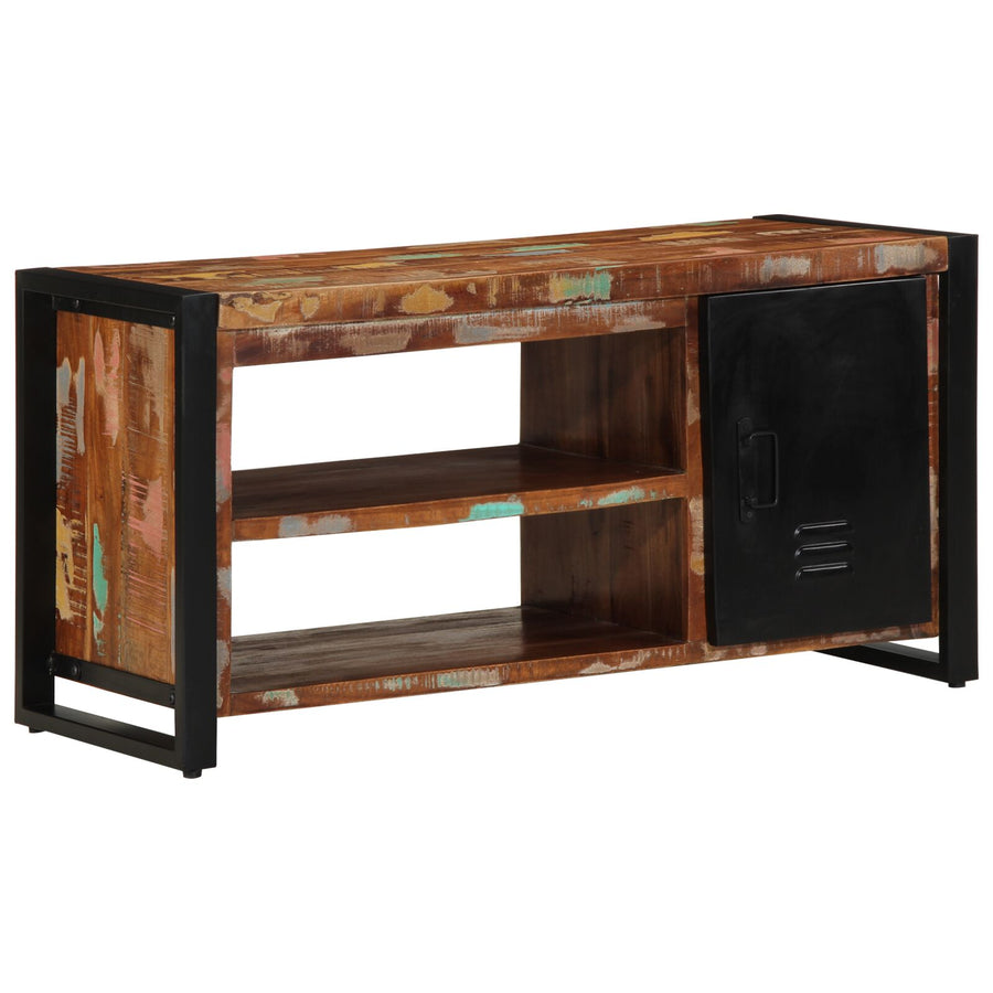 Schoenbank Meerkleurig 100X40X50 Cm Massief Gerecycled Hout