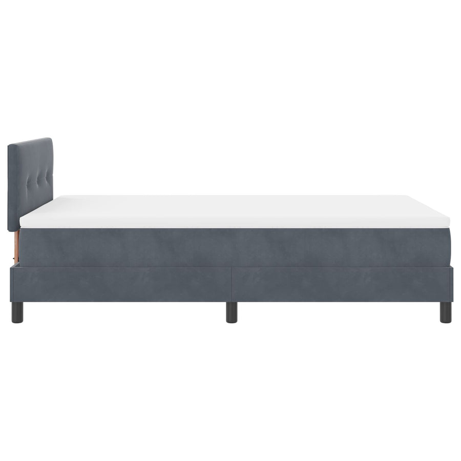 Boxspringbed Met Matras Donkergrijs 120X200 Cm Fluweel Blauw