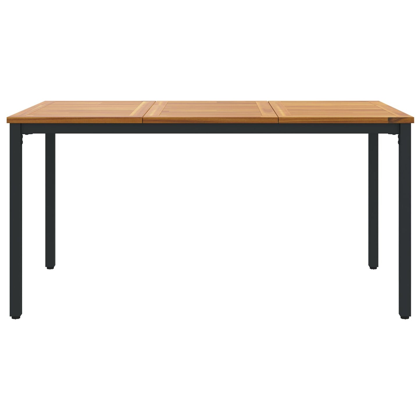 Tuin Tafel Massief Acaciahout En Metaal 150 x 90 x 75 cm Natuurlijk en zwart