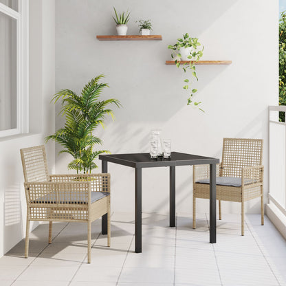 Tuinstoelen 2 Stuks Met Kussens Poly Rattan Gemengd beige en lichtgrijs